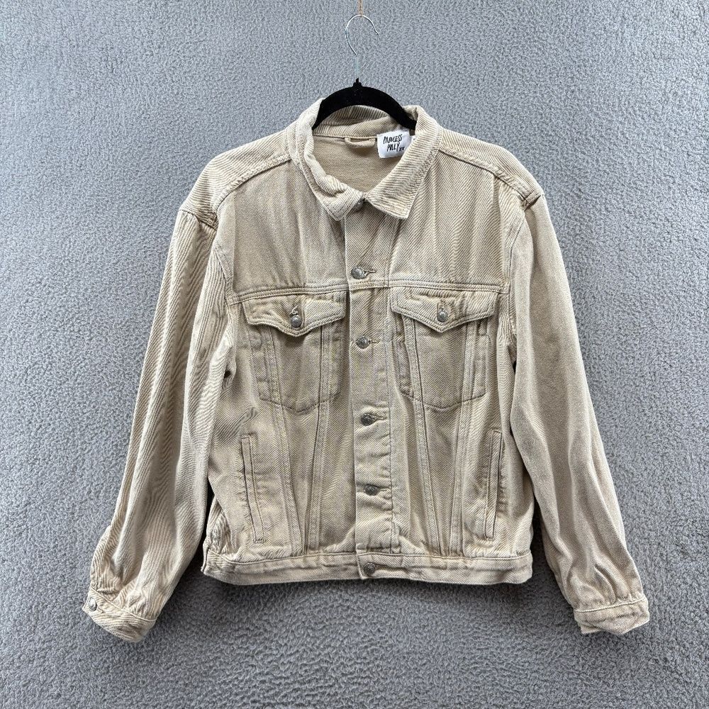 Princess Polly Western Denim Jacket Beige Size XS-S - Picture 3 of 10